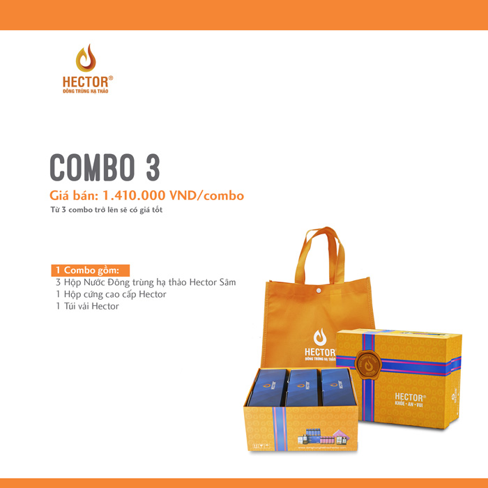 Combo 3 hộp quà đông trùng hạ thảo Hector