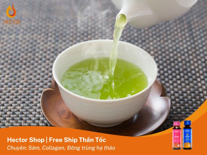 Uống gì để giảm mỡ bụng hiệu quả - nước trà xanh