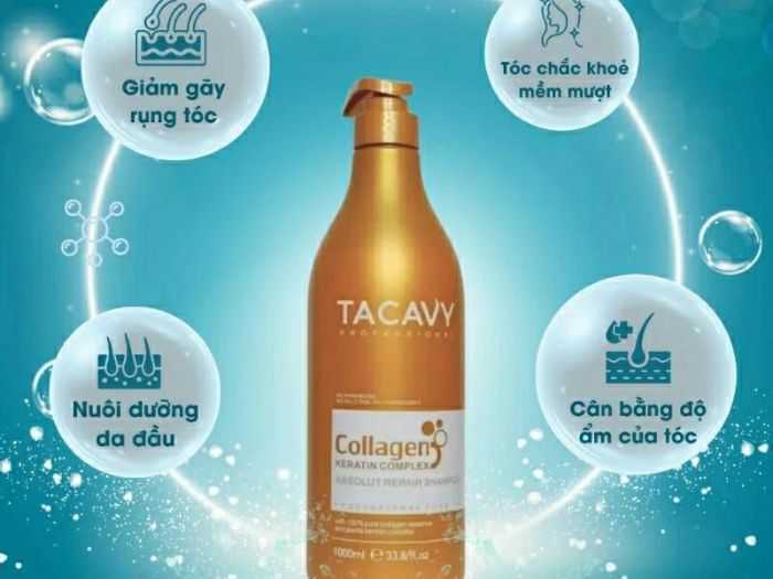 Dầu gội Collagen Tacavy bảo vệ màu tóc nhuộm tối ưu