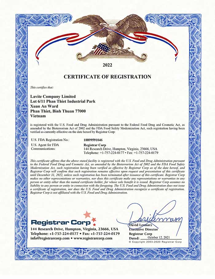 Hector đạt tiêu chuẩn FDA Hoa Kỳ
