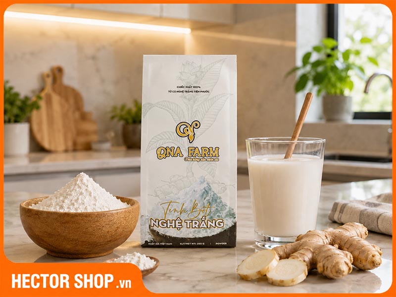 Cách sử dụng tinh bột nghệ trắng QNA Farm