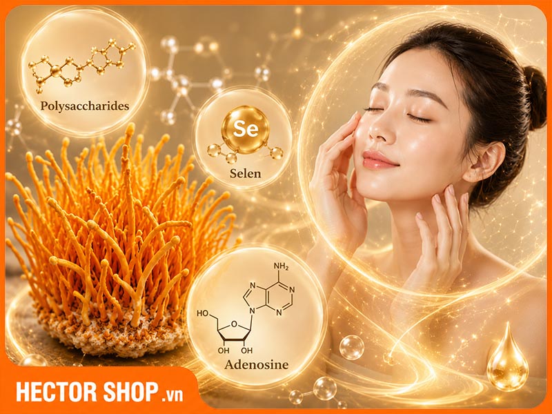Các hoạt chất có trong đông trùng hạ thảo giúp làm chậm lão hoá