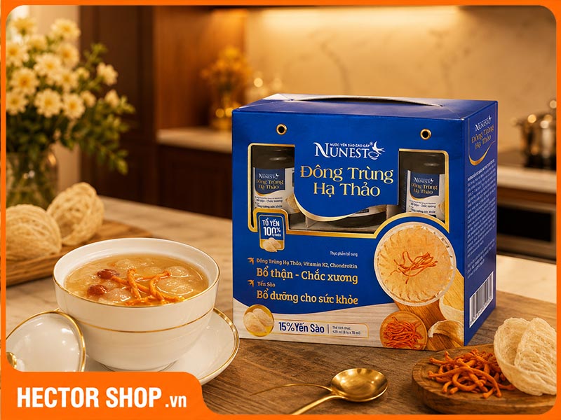 Nước yến sào đông trùng hạ thảo Nunest