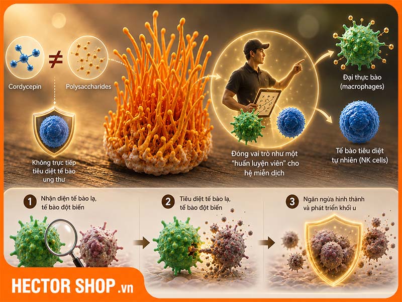 Polysaccharides trong đông trùng hạ thảo giúp phòng ngừa ung thư từ sớm