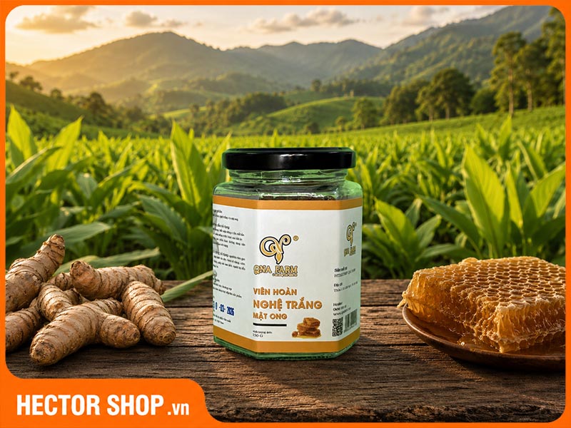 Viên Tinh Bột Nghệ Trắng Mật Ong QNA Farm