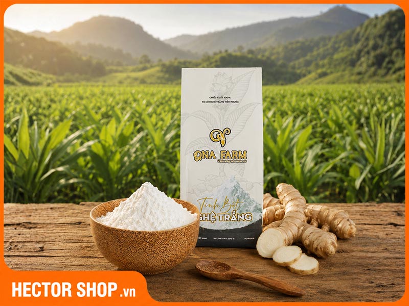 Tinh Bột Nghệ Trắng Nguyên Chất QNA Farm 250g