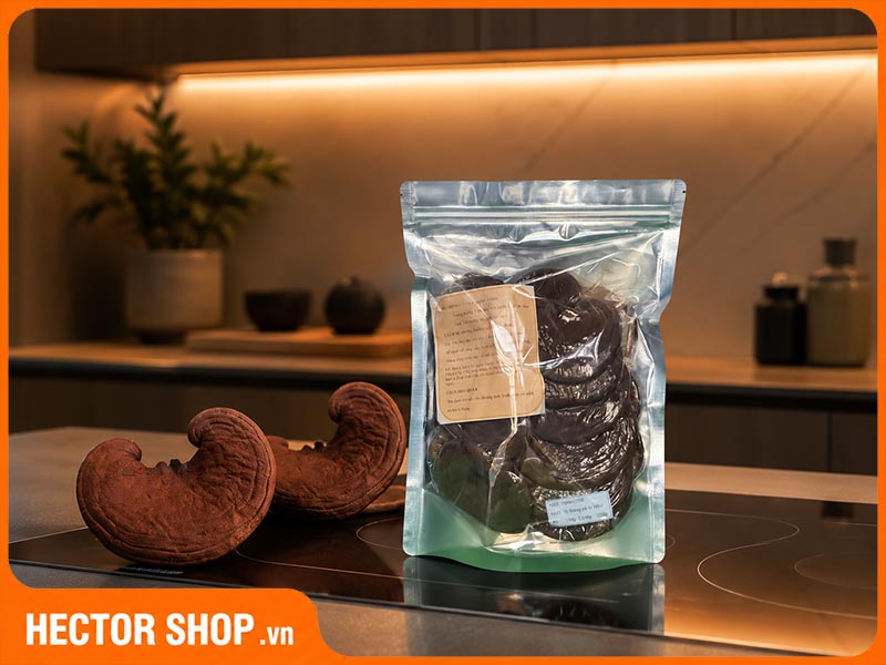 Nấm linh chi đỏ giống Việt Nam thương hiệu Đất Thép 250g
