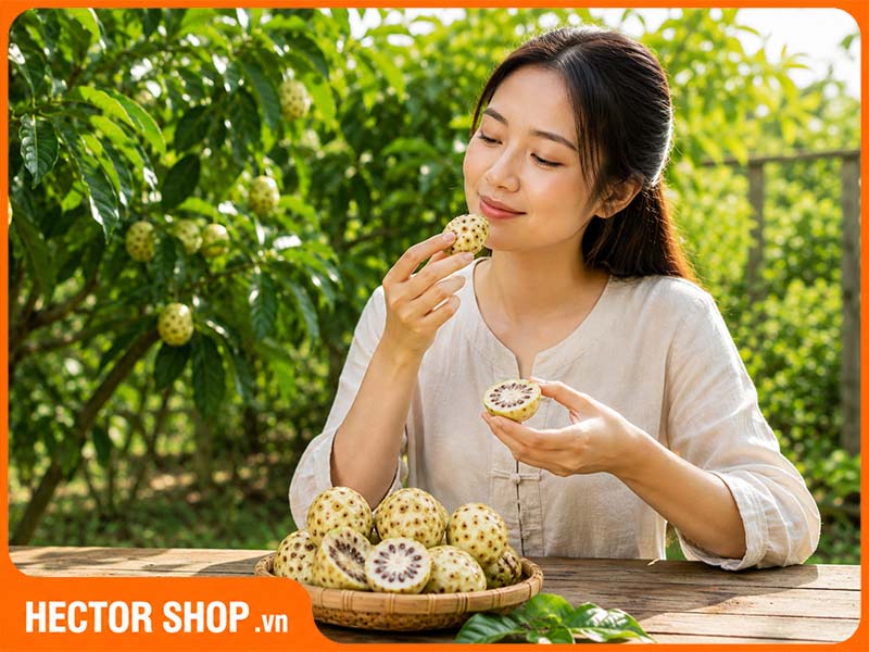 Ăn trái nhàu chín, tận hưởng trọn vẹn hương vị đặc trưng