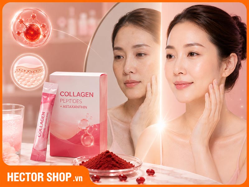 Astaxanthin trong collagen hỗ trợ sáng màu da