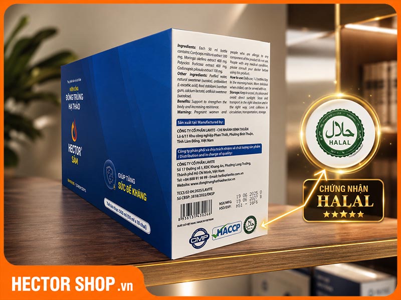 Biểu tượng Halal được in trên các sản phẩm Hector