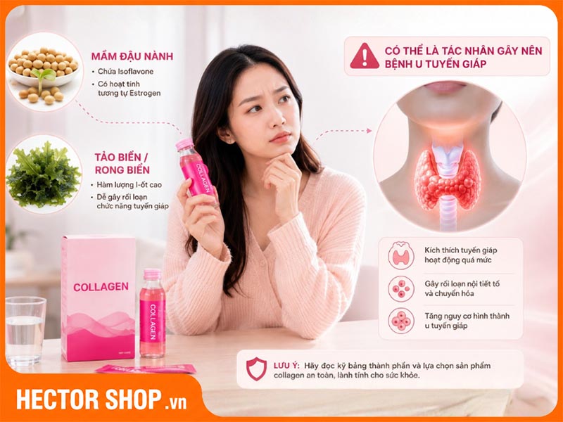 Các thành phần phụ trong sản phẩm collagen có thể ảnh hưởng đến tuyến giáp