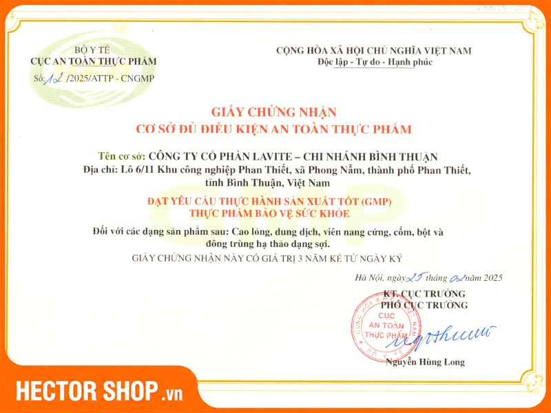 Chứng nhận GMP do Bộ Y tế cấp là một trong những điều kiện để đạt được FSSC 22000