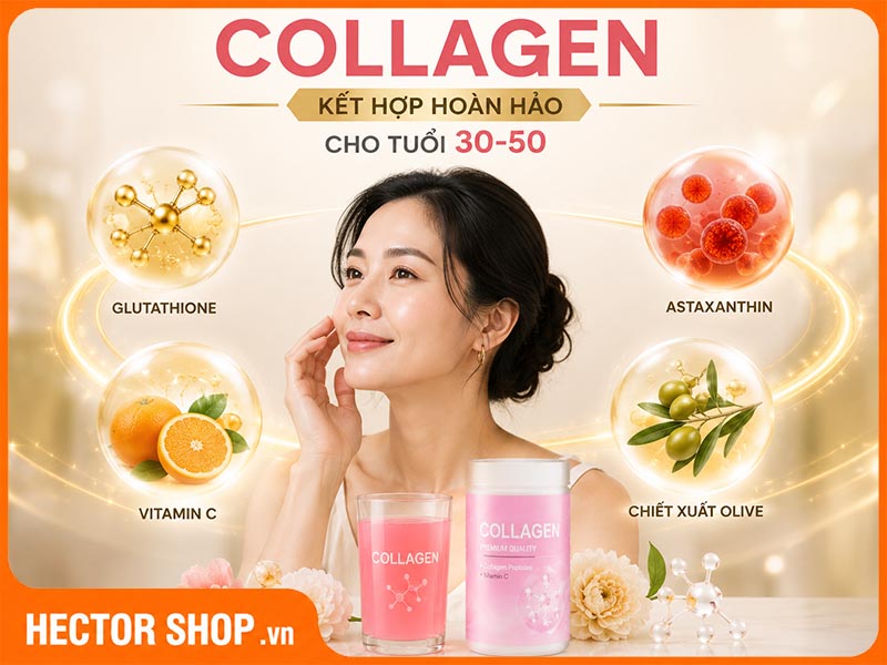 Collagen tuổi trung niên cần bổ sung thêm các hoạt chất chống oxy hoá