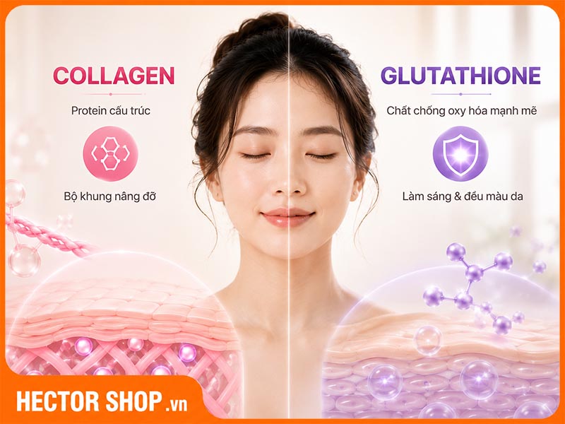 Collagen Và Glutathione là cặp đôi hoàn hảo giúp da sáng đẹp