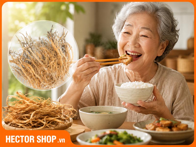 Đẳng sâm giúp tiêu hoá khoẻ, ăn uống ngon miệng hơn