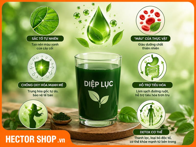 Diệp lục hỗ trợ thanh lọc cơ thể