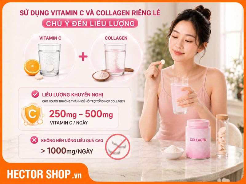 Hàm lượng vitamin C chỉ nên khoảng 250mg đến 500mg mỗi ngày