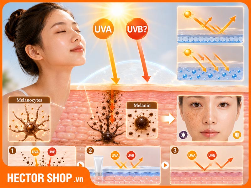 Kem chống nắng chỉ giúp da không bị xuống màu, không thể làm trắng