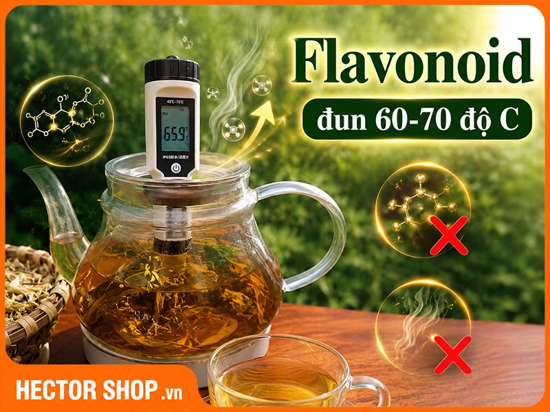 Không nên đun xáo tam phân ở nhiệt độ quá cao sẽ làm Flavonoid bay hơi