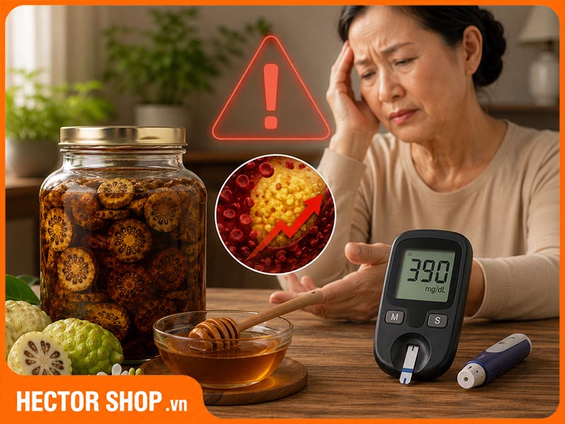 Trái nhàu ngâm mật ong có thể làm tăng chỉ số đường huyết đột ngột