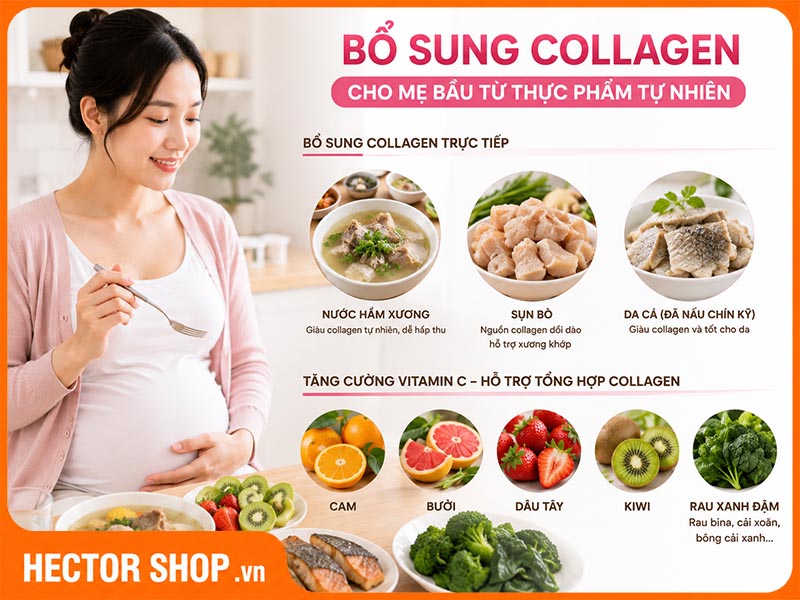 Mẹ bầu nên bổ sung collagen từ thực phẩm