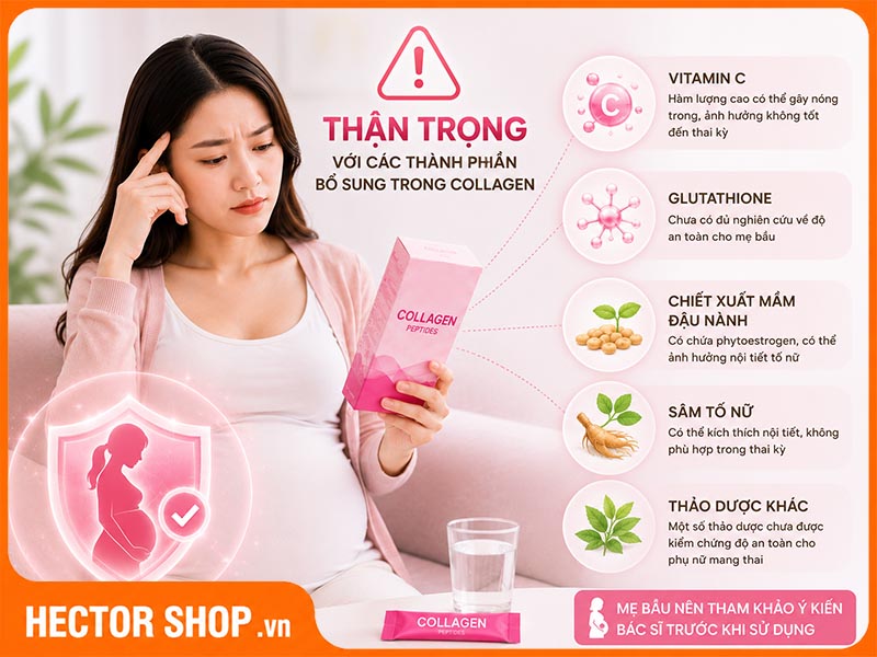 Mẹ bầu nên thận trọng với các thành phần phụ có tron sản phẩm collagen