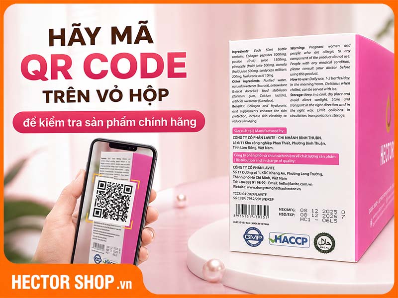 Quyét mã QR code để kiểm tra sản phẩm chính hãng