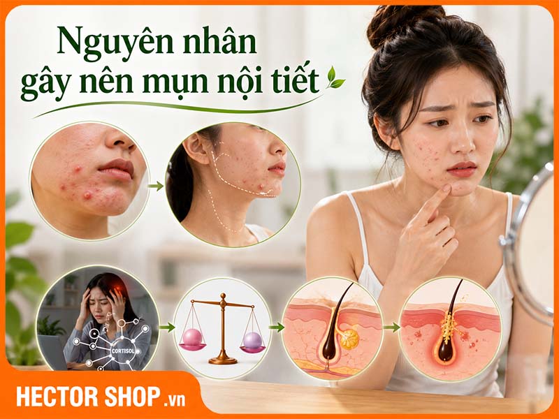 Sự rối loạn của các hormone trong cơ thể gây nên mụn nội tiết