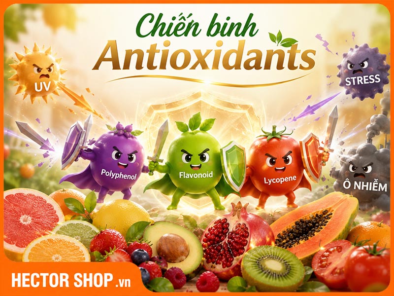 Trái cây chứa nhiều hợp chất chống oxy hóa giúp trung hoà các gốc tự do