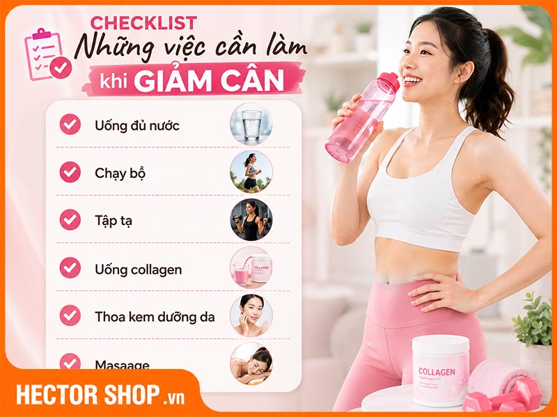 Uống collagen kết hợp lối sống lành mạnh giúp giảm cân hiệu quả