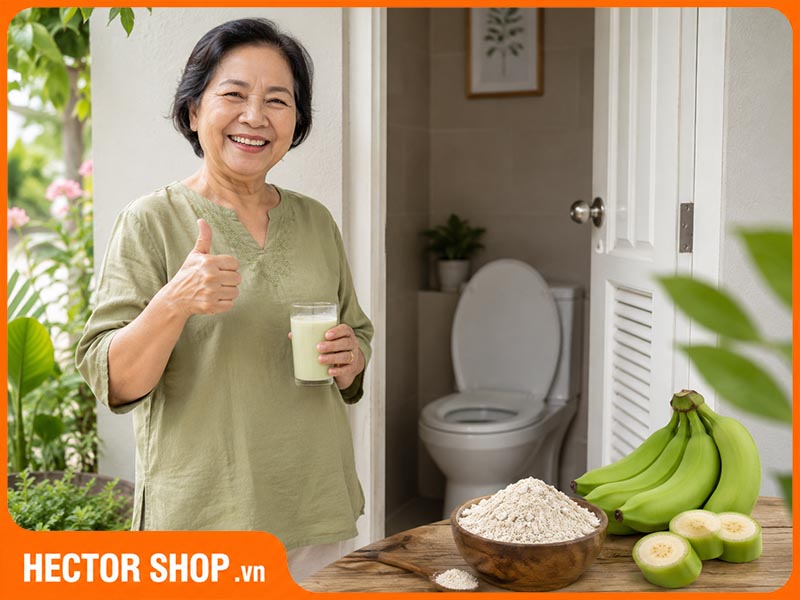 Bột chuối xanh có thể cải thiện tình trạng táo bón