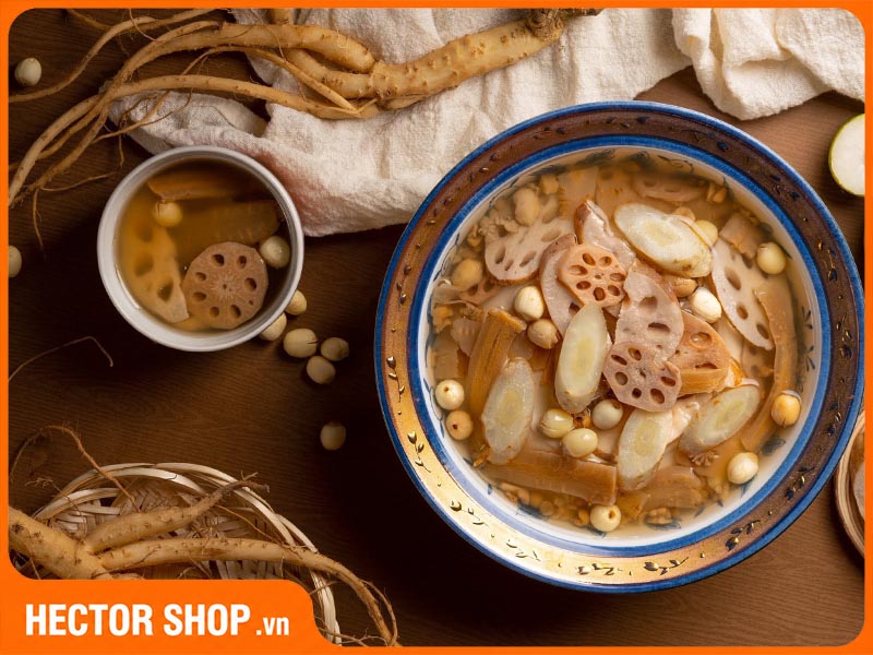 Củ đẳng sâm thái lát hầm canh