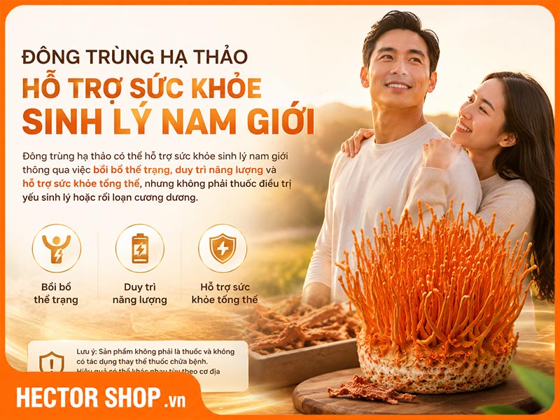Đông trùng hạ thảo hỗ trợ sức khoẻ sinh lý nam giới