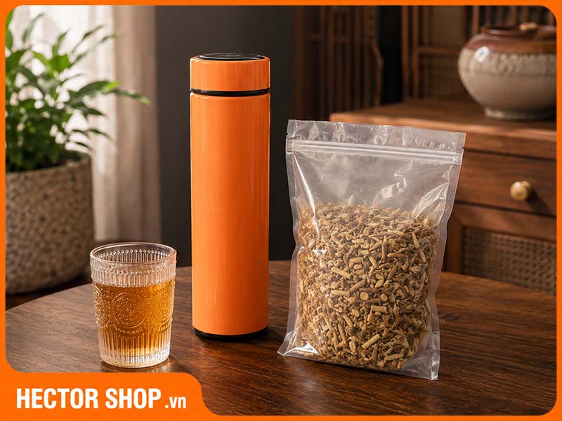 hãm rễ xáo tam phân bằng bình giữ nhiệt