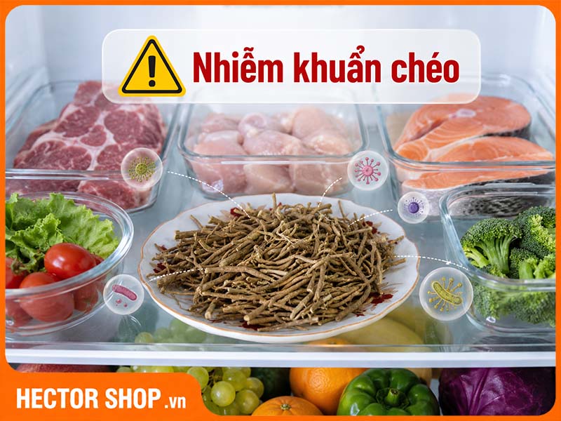 Nguy cơ nhiễm khuẩn chéo nếu không đậy kín trà xáo tam phân trong tủ lạnh