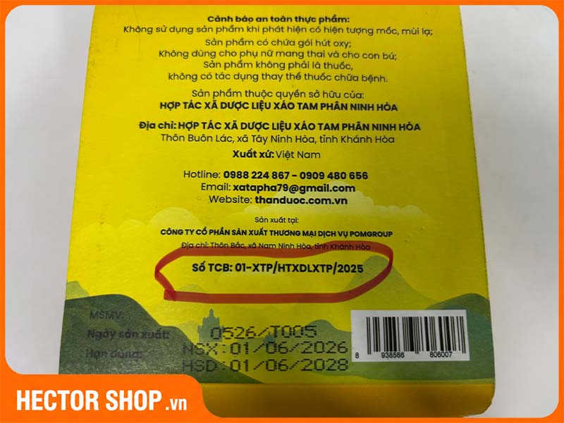 Sản phẩm đã được nhà sản xuất công bố