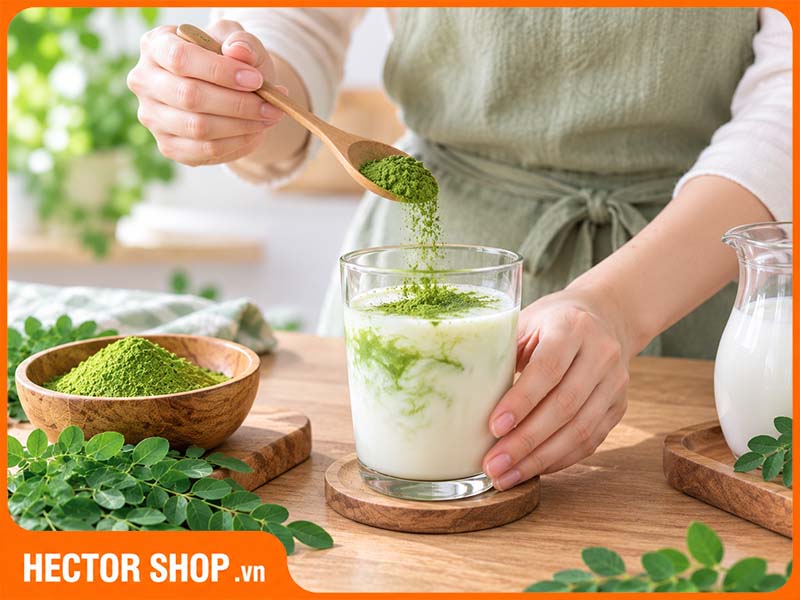 Bột chùm ngây pha với sữa vẫn an toàn cho sức khoẻ