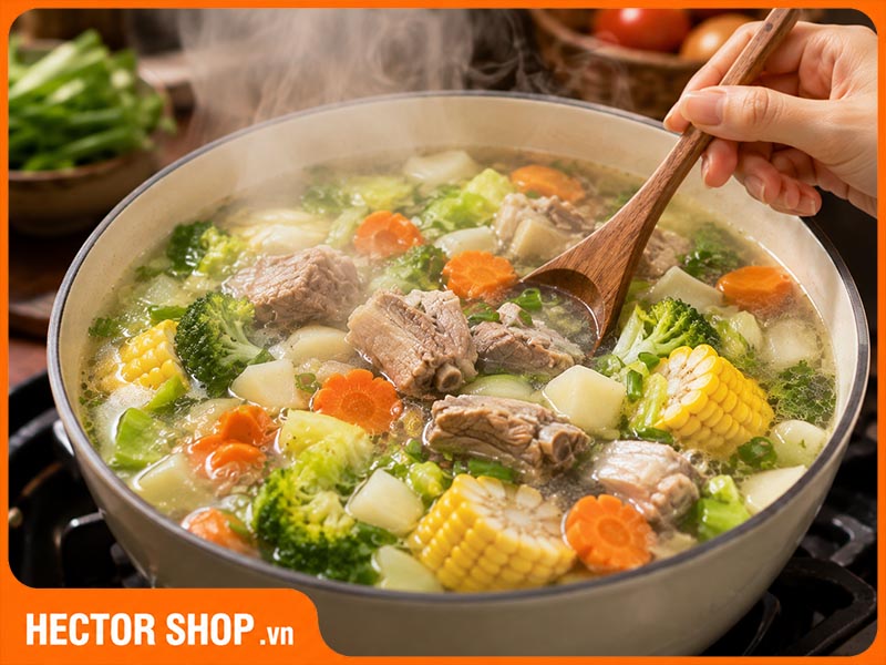 Canh nấu mềm giúp người già thích ăn, dễ tiêu hoá