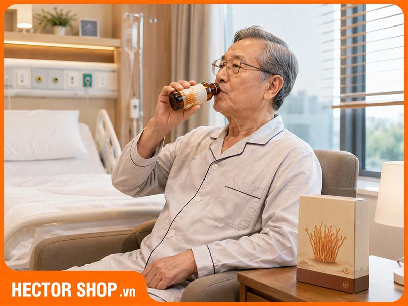 Người già mới ốm dậy có thể cân nhắc uống đông trùng hạ thảo để phục hồi nhanh hơn