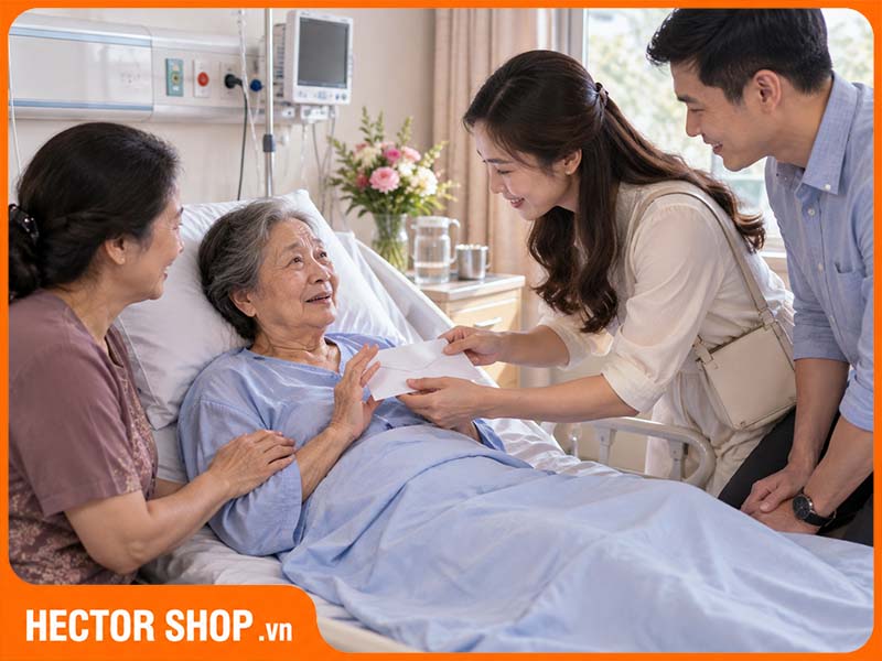 Thăm bệnh bằng tiền giúp gia đình người bệnh đỡ áp lực chi trả viện phí