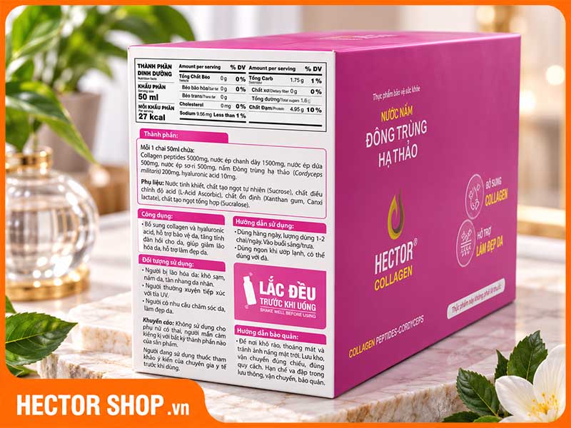 Thành phần dinh dưỡng cho thấy Hector Collagen không có khả năng gây tăng cân