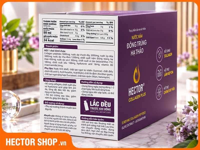 Thành phần dinh dưỡng cho thấy Hector Collagen Plus không có khả năng gây tăng cân