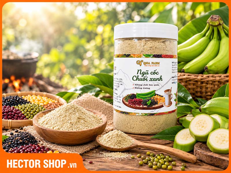 Bột chuối xanh được kết hợp với các loại đậu, hạt ngũ cốc