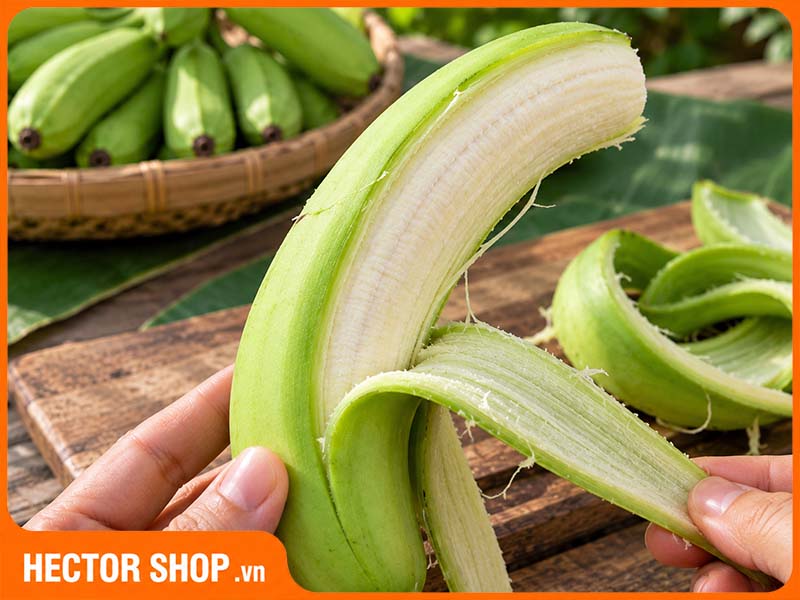 Phần vỏ chuối xanh giàu chất xơ nhưng rất ít tinh bột kháng