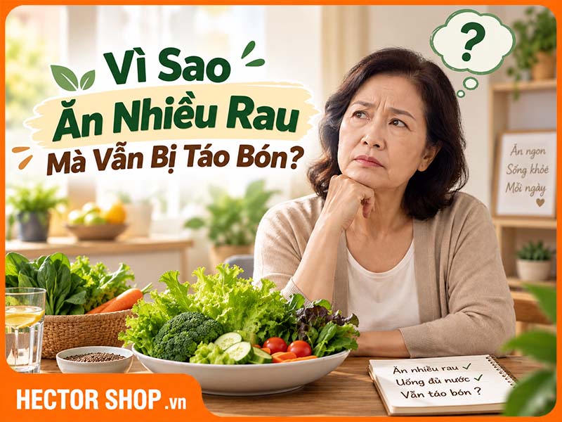 Vì sao ăn nhiều rau mà vẫn bị táo bón và khó đi ngoài?